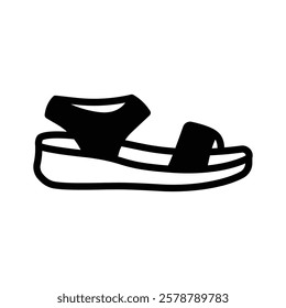 Get this amazing icon of sandal in modern style