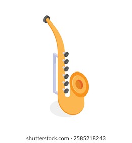 Get this amazing icon of saxophone in modern style, ready to use vector