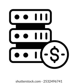Get this amazing icon of server cost, ready for premium use