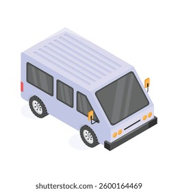 Get this amazing icon of shuttle van in modern design style