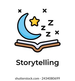 Get this amazing icon of storytelling, ready to use vector