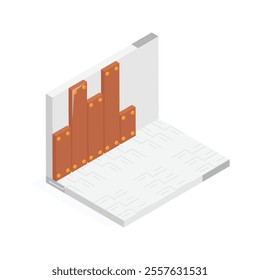 Get this amazing icon of tiling in modern isometric style