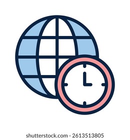 Get this amazing icon of time zone in trendy style