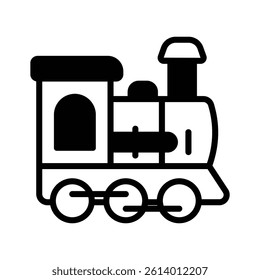 Get this amazing icon of toy train in modern style