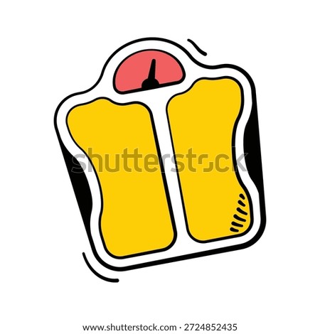 Get this amazing icon of weighing scale in trendy design style