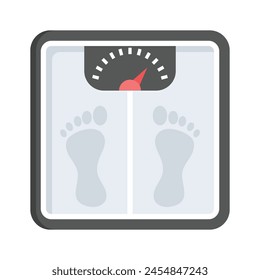 Get this amazing icon of weight machine, weight scale vector design