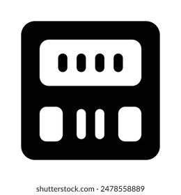 Get this amazing icon of weight machine, weight scale vector design