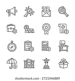 Obtenga este increíble conjunto de iconos de negocios y finanzas en estilo moderno