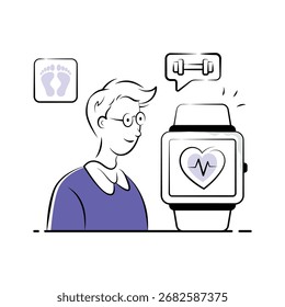 Get this amazing illustration of smart healthcare in modern style