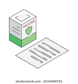 Get this amazing isometric icon showing vaccine medicine