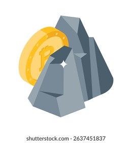Get this amazing isometric icon depicting money mining