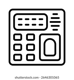 Get this amazing linear style icon of biometric machine