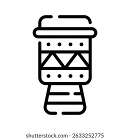 Get this amazing outline style icon of carnival djembe drum