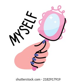 Get this amazing sticker of hand mirror 