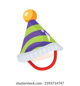 Get this amazingly designed 3d icon of birthday party hat
