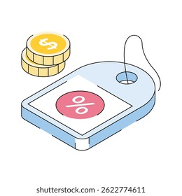 Get this amazingly designed discount tag isometric icon