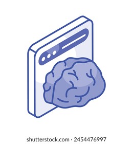 Get this amazon icon of artificial intelligence in modern isometric style