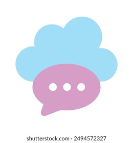 Obtenga este hermoso y sorprendente icono de la comunicación en la nube en estilo moderno