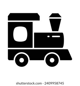 Obtén este hermoso icono del motor del tren de juguete en estilo moderno, vector del juguete del tren