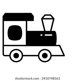 Get this beautiful icon of toy train engine in modern style, train toy vector