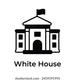 Get this beautiful icon of white house, united states president house