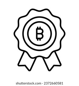 Get this beautiful vector design of bitcoin badge in trendy style