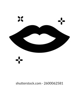 Get this beautifully designed glyph icon of lips