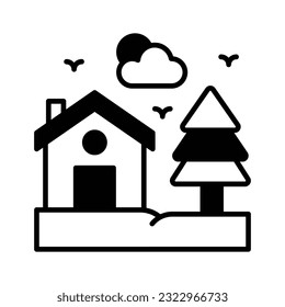 Obtén este icono del hogar diseñado con gusto en un estilo moderno, icono premium