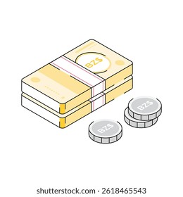 Get this belize dollar icon in isometric outline style