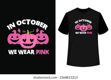 Get This Breast cancer awareness shirt for kids, boys, girls, men, women, Pink halloween pumpkins jackolantern with spooky ghosts is a great present for breast cancer fighters, survivors, warriors