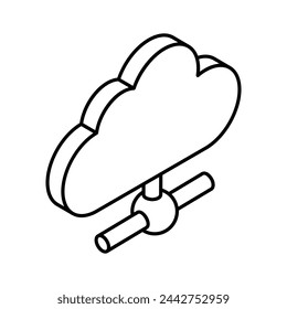 Get this creative icon of cloud network in trendy style