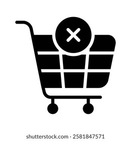 Get this creative icon of empty cart, trolley with cross sign