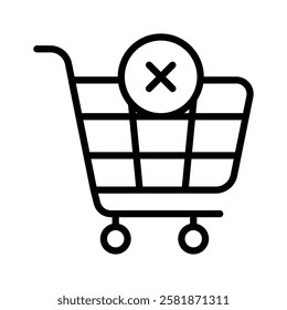 Get this creative icon of empty cart, trolley with cross sign