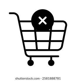 Get this creative icon of empty cart, trolley with cross sign