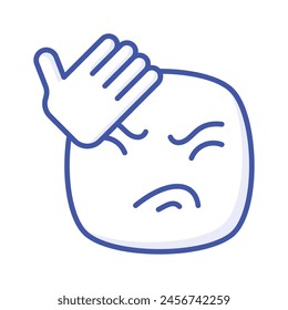 Get this creative icon of frustrated emoji, ready to use vector