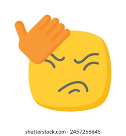 Get this creative icon of frustrated emoji, ready to use vector