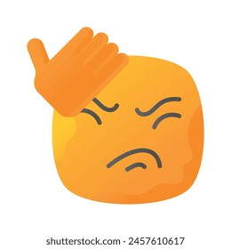Holen Sie sich diese kreative Ikone der frustrierten Emoji, bereit, Vektorgrafik zu verwenden