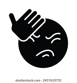 Obtén este ícono creativo de emoji frustrado, listo para usar el Vector