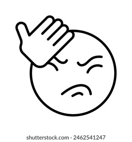 Get this creative icon of frustrated emoji, ready to use vector