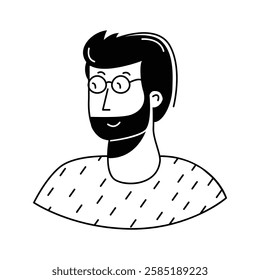 Get this creative icon of male avatar in trendy style