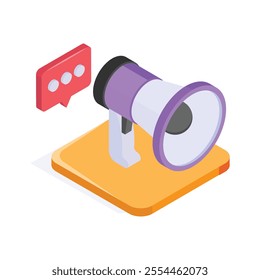 Get this creative icon of megaphone in modern style