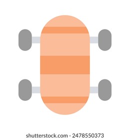 Obtén este ícono creativo del skateboard, listo para usar Vector