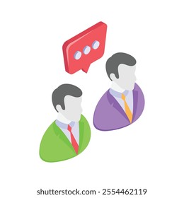 Get this creative icon of team chat in modern style