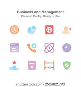 Consigue este conjunto de iconos creativos de negocios y administración para uso premium