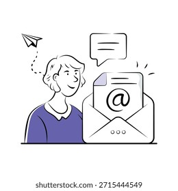 Consigue esta ilustración creativa de email marketing en estilo de moda