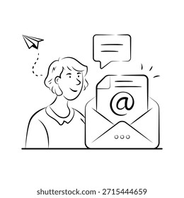 Consigue esta ilustración creativa de email marketing en estilo de moda