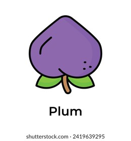 Get this creative and perfect icon of plum fruit, ready for premium use vector