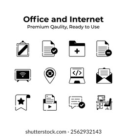 Get this creatively crafted amazing icon of office and internet