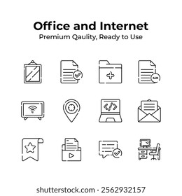 Get this creatively crafted amazing icon of office and internet