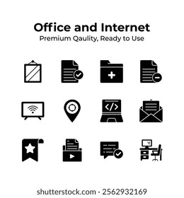 Get this creatively crafted amazing icon of office and internet